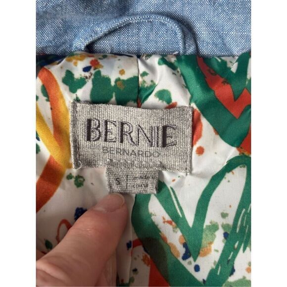 Bernie Bernardo Out And About Hooded Cotton Denim Jacket size S Oversized Blue - Picture 5 of 14